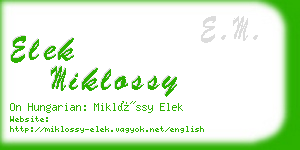 elek miklossy business card